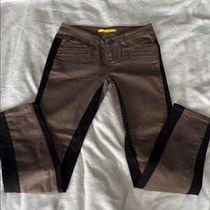 Lole Tan and Black Flare Jeans